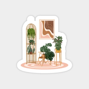 Trendy Plants in Interior, Botanical illustration 33 Sticker